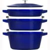 Staub Cast Iron 4-pc Stackable Set - Dark Blue COOKWARE