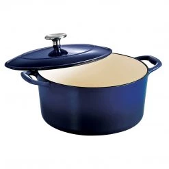 Tramontina Enameled Cast Iron Covered Dutch Oven Gradated Cobalt 5.5-Quart, 80131/075DS COOKWARE