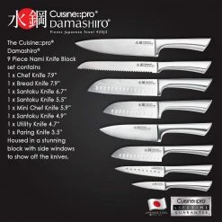 Cuisine::pro Damashiro Nami Knife Block 9Pc
