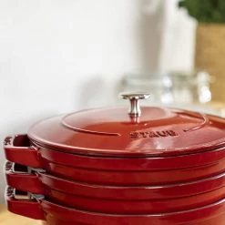 Staub Cast Iron 4-pc Stackable Set - Cherry COOKWARE