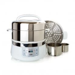 Euro Cuisine FS2500 Electric Food Steamer, White/Stainless Steel ELECTRICS