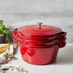 Staub Cast Iron 4-pc Stackable Set - Cherry COOKWARE