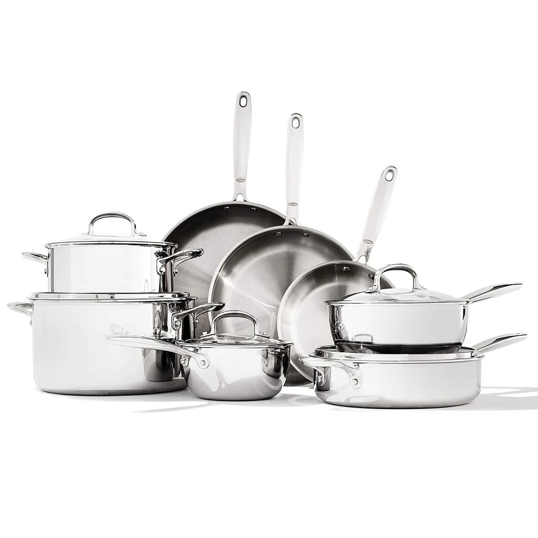 Green Pan OXO Good Grips Pro Tri Ply Stainless Steel Dishwasher Safe Nonstick Cookware Pots And Pans Set, 13 Piece 3 Green Pan OXO Good Grips Pro Tri Ply Stainless Steel Dishwasher Safe Nonstick Cookware Pots And Pans Set, 13 Piece