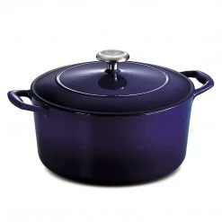 Tramontina Enameled Cast Iron Covered Dutch Oven Gradated Cobalt 5.5-Quart, 80131/075DS COOKWARE