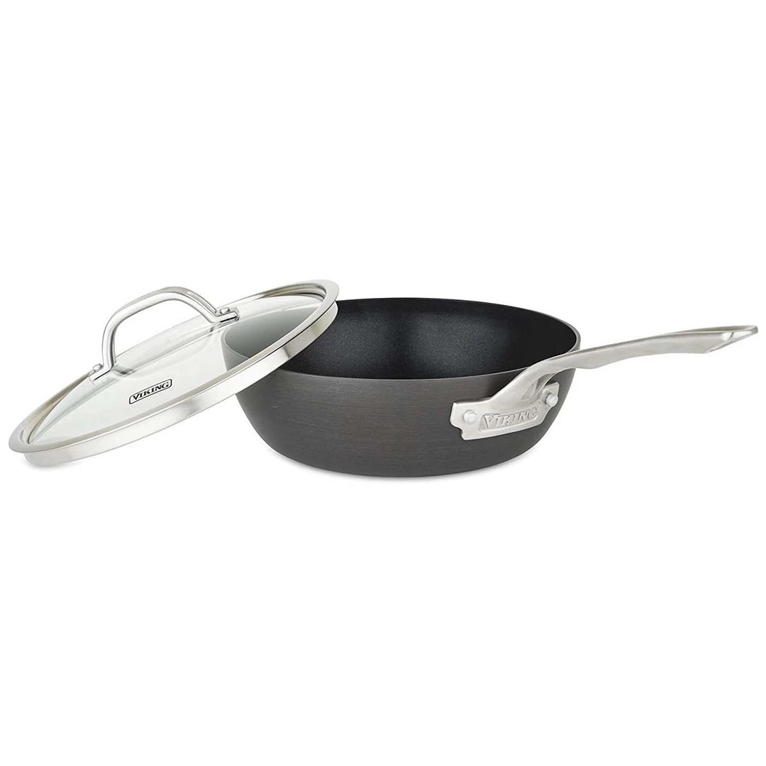 COOKWARE Viking Hard Anodized Nonstick 3-Quart Saucier Pan, Gray 3 COOKWARE Viking Hard Anodized Nonstick 3-Quart Saucier Pan, Gray