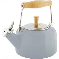 Chantal 1.4 Qt. Enamel-on-Steel Sven Teakettle - Fog Grey COOKWARE