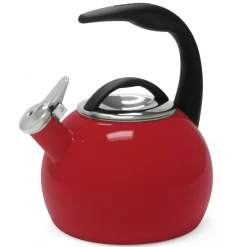 COFFEE & TEA Chantal 2-Quart Enamel-On-Steel Anniversary Teakettle - Red
