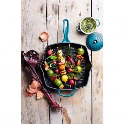Le Creuset 10.25'' Signature Square Skillet Grill - Caribbean