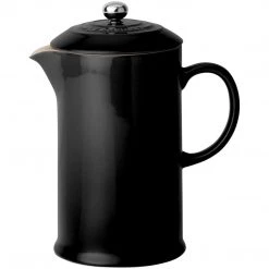 Le Creuset 27oz Stoneware French Press Coffee Maker, Black COOKWARE