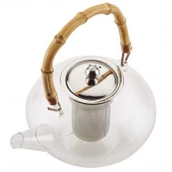 BonJour Tea Glass Zen Teapot With Stainless Steel Infuser And Bamboo Trivet, 34 Ounce, Clear 12 BonJour Tea Glass Zen Teapot With Stainless Steel Infuser And Bamboo Trivet, 34 Ounce, Clear