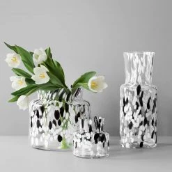 KOSTA BODA BJORK VASE BLACK WHITE SMALL