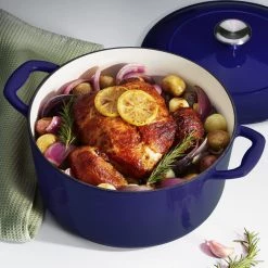Tramontina Enameled Cast Iron Covered Dutch Oven Gradated Cobalt 5.5-Quart, 80131/075DS COOKWARE
