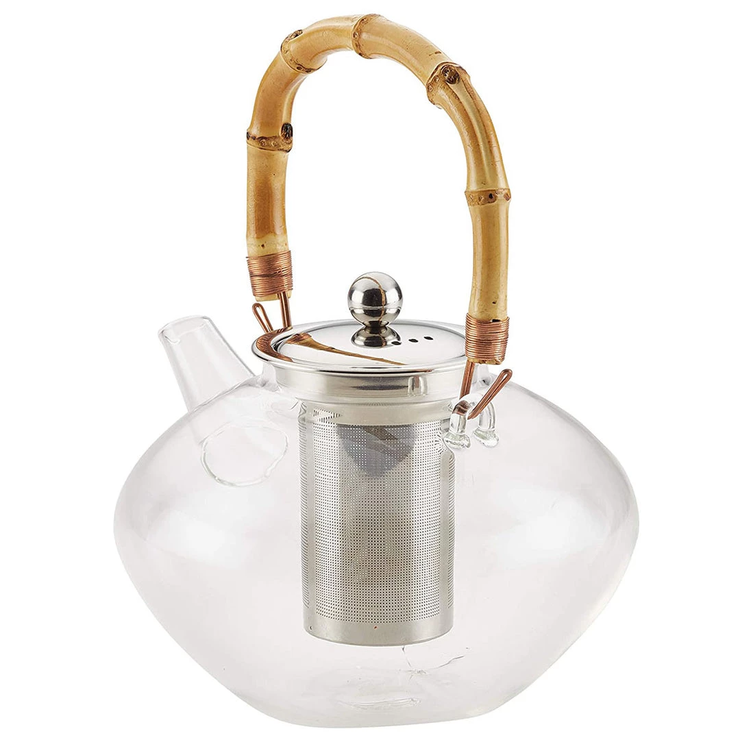 BonJour Tea Glass Zen Teapot With Stainless Steel Infuser And Bamboo Trivet, 34 Ounce, Clear 8 BonJour Tea Glass Zen Teapot With Stainless Steel Infuser And Bamboo Trivet, 34 Ounce, Clear