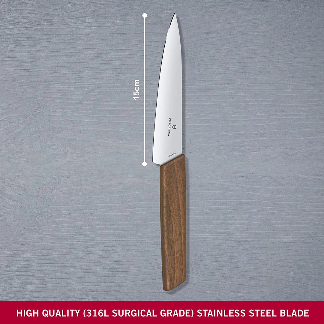 Victorinox Swiss Modern 6" Chef's Knife, Blade, Walnut CUTLERY 4 Victorinox Swiss Modern 6" Chef's Knife, Blade, Walnut CUTLERY