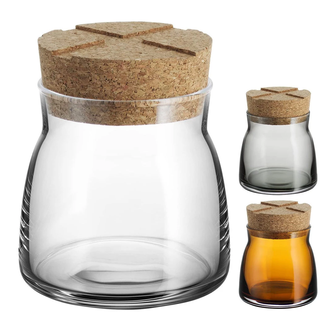 KOSTA BODA BRUK JAR WITH CORK GREY SM 4 KOSTA BODA BRUK JAR WITH CORK GREY SM