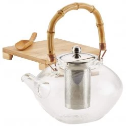 BonJour Tea Glass Zen Teapot With Stainless Steel Infuser And Bamboo Trivet, 34 Ounce, Clear 11 BonJour Tea Glass Zen Teapot With Stainless Steel Infuser And Bamboo Trivet, 34 Ounce, Clear
