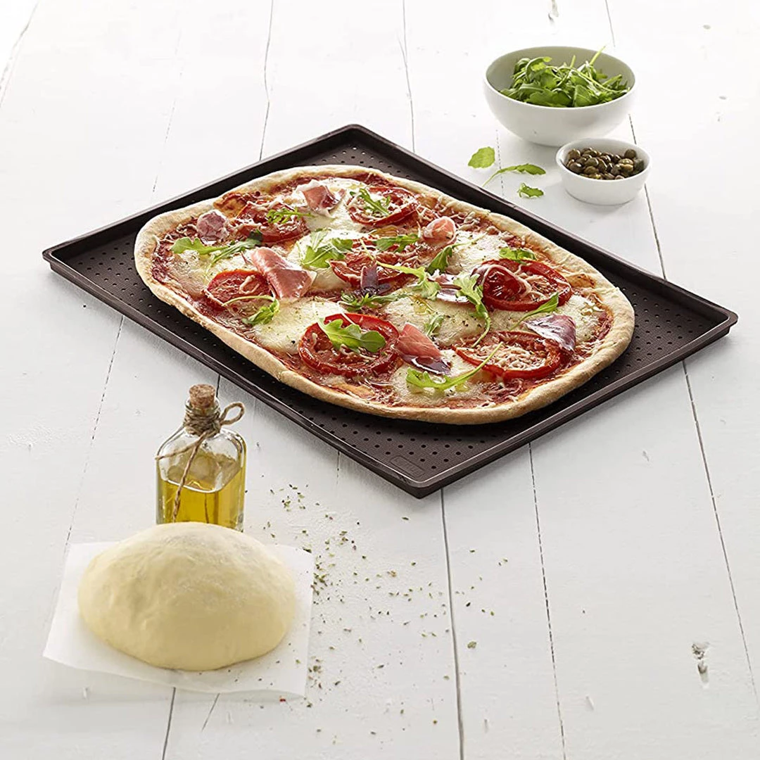 Lekue Micro Perforated Silicone Baking Pizza Mat, 15.7" X 0.59" X 11.8", Brown 10 Lekue Micro Perforated Silicone Baking Pizza Mat, 15.7" X 0.59" X 11.8", Brown