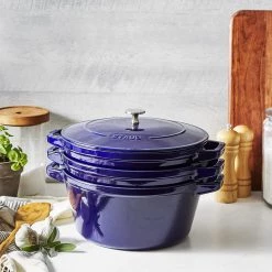 Staub Cast Iron 4-pc Stackable Set - Dark Blue COOKWARE