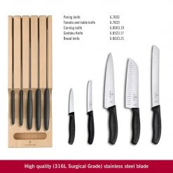 Victorinox Swiss Classic, 5-Piece Set With In-Drawer Knife Holder, Black