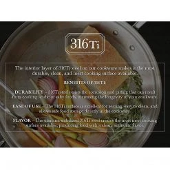 Heritage Steel 5 Quart Sauteuse Pan With Lid - Titanium Strengthened 316Ti Stainless Steel With 5-Ply Construction - Induction-Ready And Fully Clad, Made In USA