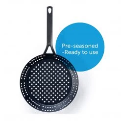 BK Cookware BK Black Steel Preseasoned Carbon Steel BBQ Frying Pan, 12-Inch