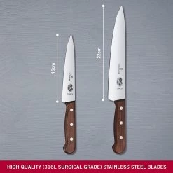 CUTLERY Victorinox Sets, 2-Piece Carving Set With Knife (6" Chef's, 8.5" Carving), Wood