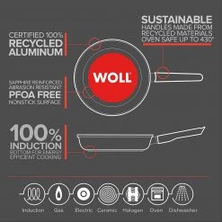 WOLL Eco-LITE Sauté Pan, Environmentally Friendly Nonstick Cookware, Made From Recycled Aluminum, 9.5