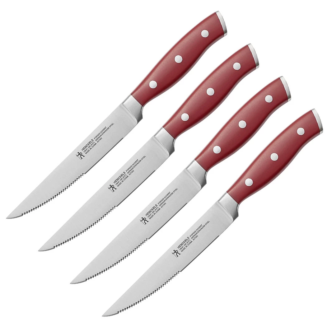 J.A. Henckels International J. A. Henckels International Forged Accent 4-pc Steak Knife Set - Red CUTLERY 3 J.A. Henckels International J. A. Henckels International Forged Accent 4-pc Steak Knife Set - Red CUTLERY
