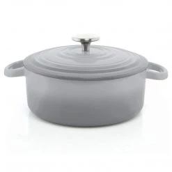Chantal 3 Qt. Round Cast Iron Dutch Oven - Fade Grey