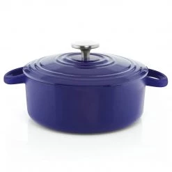 Chantal 3 Qt. Round Cast Iron Dutch Oven - Cobalt Blue