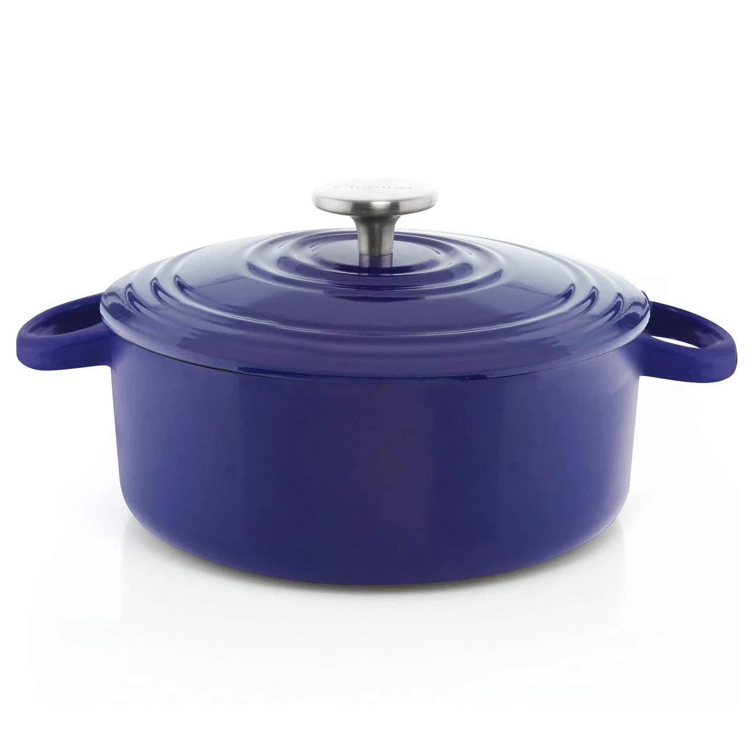 Chantal 3 Qt. Round Cast Iron Dutch Oven - Cobalt Blue 3 Chantal 3 Qt. Round Cast Iron Dutch Oven - Cobalt Blue