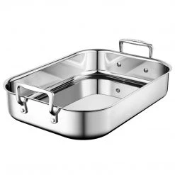 Le Creuset Stainless Steel Roasting Pan With Nonstick Rack COOKWARE 13 Le Creuset Stainless Steel Roasting Pan With Nonstick Rack COOKWARE