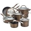 Circulon Symmetry 12-Piece Nonstick Cookware Set, Chocolate