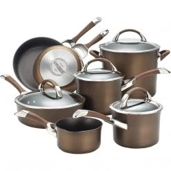 Circulon Symmetry 12-Piece Nonstick Cookware Set, Chocolate