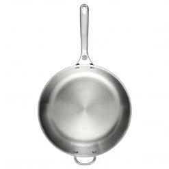 Le Creuset 12.5" Stainless Steel Deep Fry Pan With Helper Handle COOKWARE