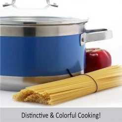 Chantal 1 Qt. Saucepan W/ Glass Lid & Blue Cove Band COOKWARE