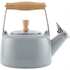 Chantal 1.4 Qt. Enamel-on-Steel Sven Teakettle - Fog Grey COOKWARE
