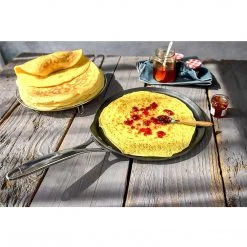 COOKWARE CRISTEL 11" Non-Stick Coating Crepe Pan, Castel'Pro Ultralu Collection, With Anodized Aluminum, 3-Ply Construction, Brushed Finish, Dishwasher Oven Safe, All Hobs + Induction