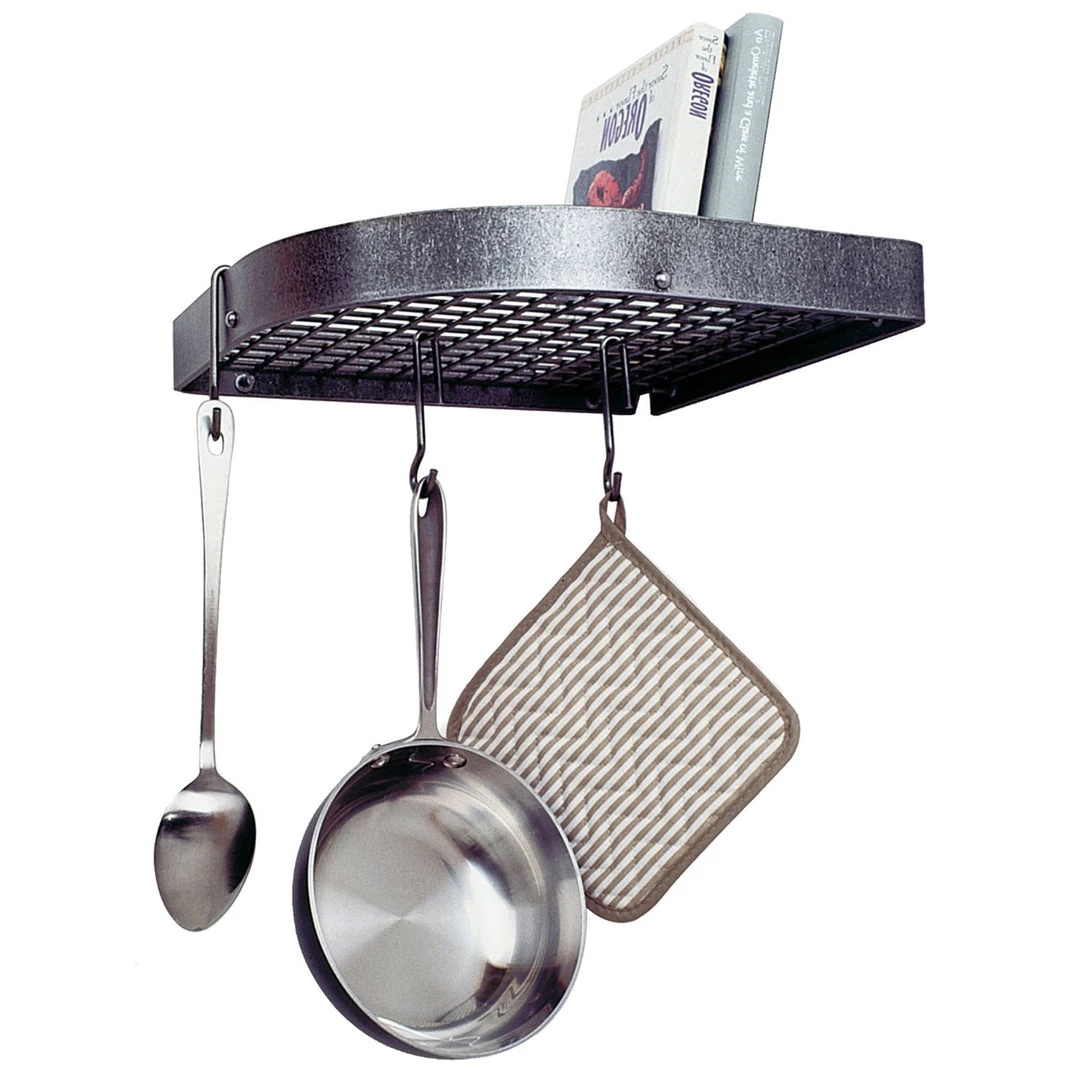 COOKWARE Enclume Premier Large 16-Inch Corner Pot Rack, Hammered Steel 3 COOKWARE Enclume Premier Large 16-Inch Corner Pot Rack, Hammered Steel