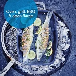 BK Cookware BK Black Steel Preseasoned Carbon Steel BBQ Roaster, 15