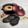 COOKWARE Tramontina LYON 5 Pc. Induction-Ready Aluminum Multi-Cooking System With PFOA-Free Ceramic-Reinforced Nonstick, Garnet, Made In Brazil - 80142/200DS