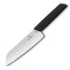 Victorinox Santoku, Swiss Modern, 7" Granton Blade, Black CUTLERY