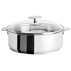 COOKWARE Cristel Mutine Detachable Handle 3.5-Quart Stainless Steel Saute-Pan With Domed Glass Lid