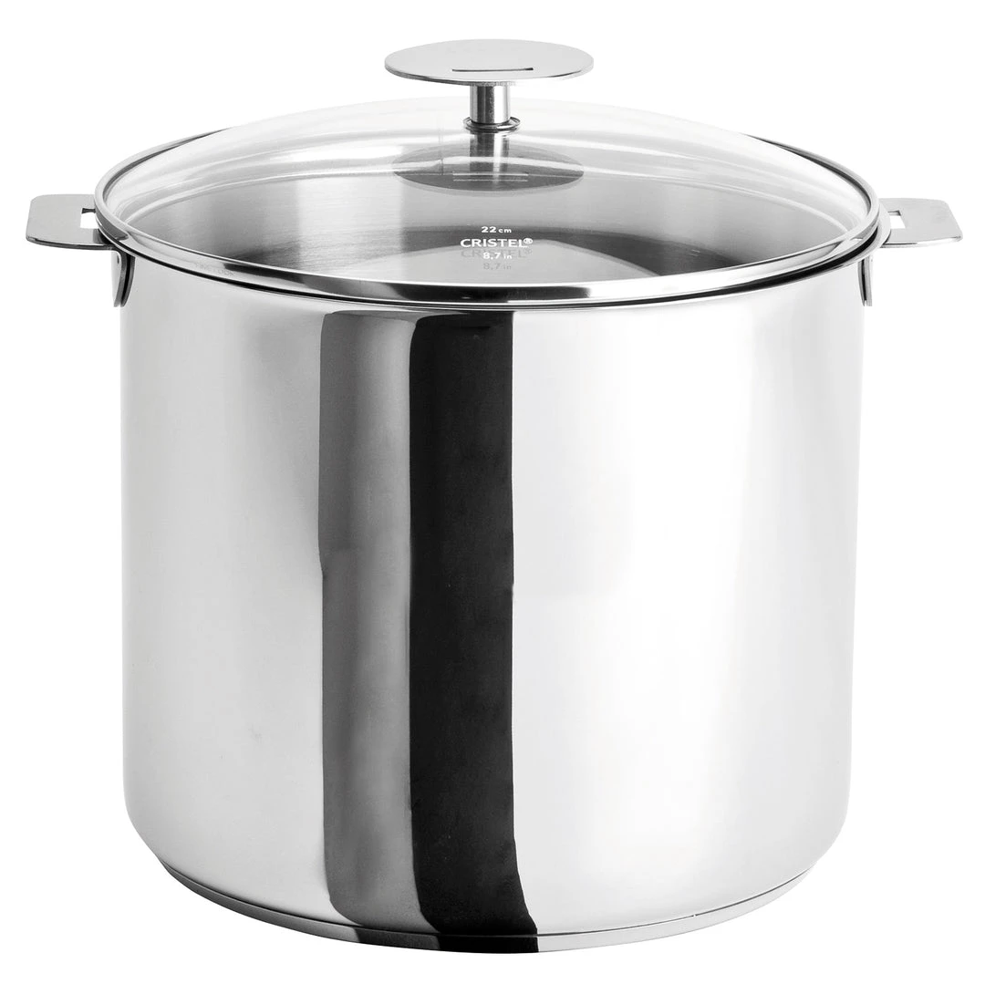 Cristel Mutine Detachable Handle 7.5-Quart Stockpot With Domed Glass Lid 3 Cristel Mutine Detachable Handle 7.5-Quart Stockpot With Domed Glass Lid