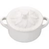Le Creuset Mini Round Cocotte With Flower Lid - White COOKWARE
