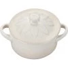 Le Creuset Mini Round Cocotte With Flower Lid - Meringue COOKWARE