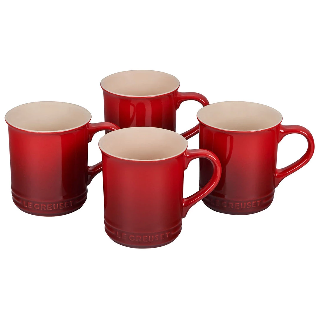 Le Creuset 14 Oz. Set Of 4 Mugs - Cerise 3 Le Creuset 14 Oz. Set Of 4 Mugs - Cerise