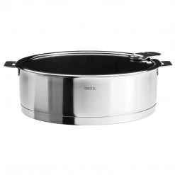 Cristel Strate Detachable Handle 3.5-Quart Saute Pan - Exceliss Non-Sctick Coating With Flat Glass Lid COOKWARE