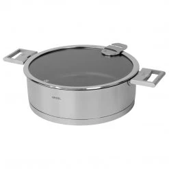 Cristel Strate Detachable Handle 3.5-Quart Saute Pan - Exceliss Non-Sctick Coating With Flat Glass Lid COOKWARE