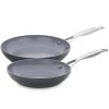 Green Pan Valencia Pro Ceramic Non-Stick 2-Piece Open Frypan Set COOKWARE